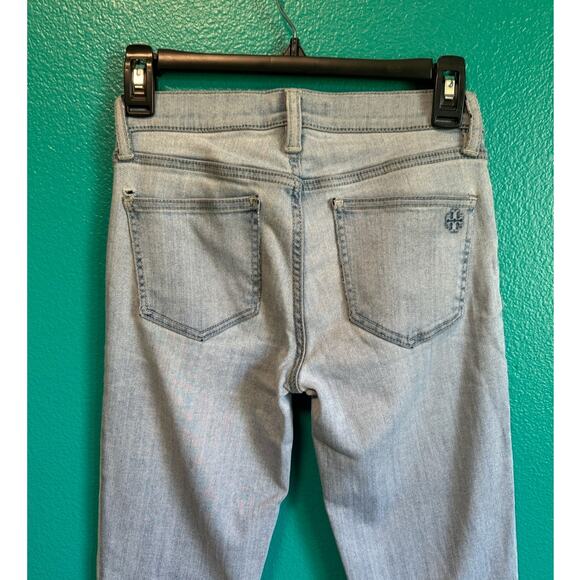 Tory Burch Slim Straight Light Blue Denim Jeans Women's 24 - Picture 7 of 10